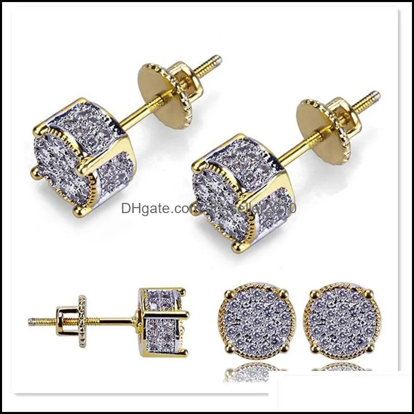 Stud Designer Earrings Luxury Jewelry Fashion Women Mens Earrings Hip Hop Diamond Earings Iced Out Bling CZ Rock Punk Wedding Gift 341