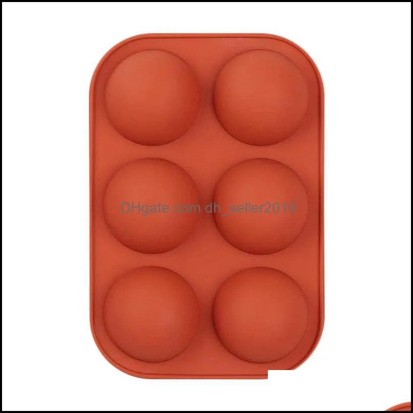 6 Holes Silicone Baking Mold 3D Half Ball Sphere Mold Chocolate Cupcake Cake DIY Muffin Bakeware Kitchen Tools