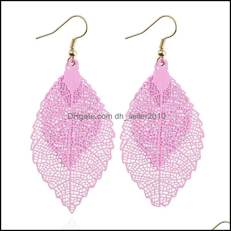 Leaf Drop Dangle Earrings Jewelry Metal Double Deck Ear Clasp Fashion Women 2020 Charms Eardrop Antique Style 3zq F2B