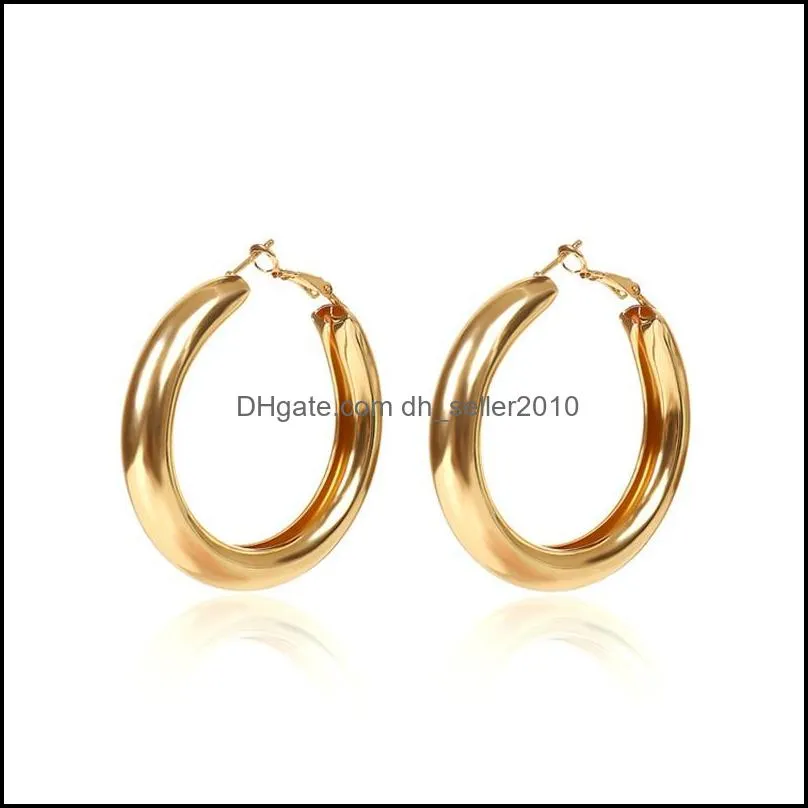 Design Vintage copper hoop earrings for women punk jewelry gold metal circle earrings hiphop earring 81 R2