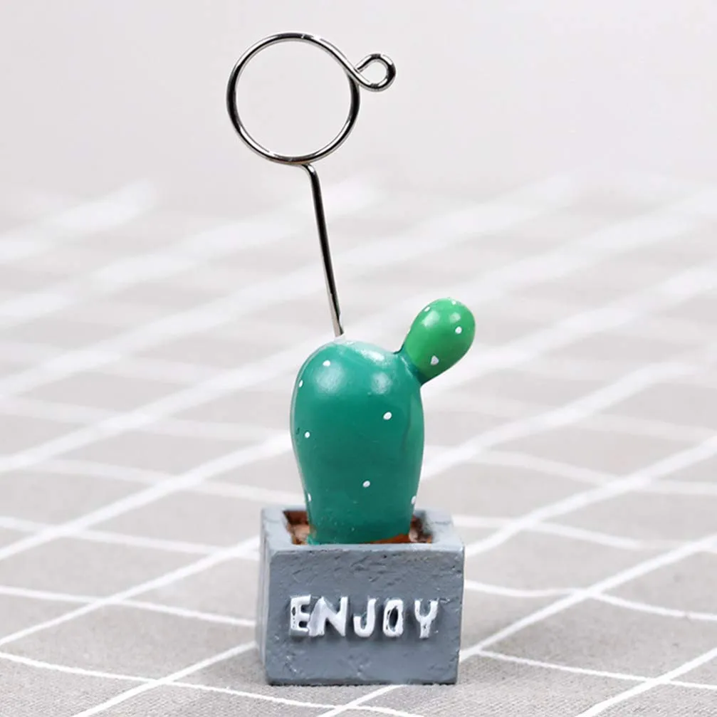 3ml mini cactus card holder photo clip name note memo stand memo clips cartoon note holders office supply home decoration