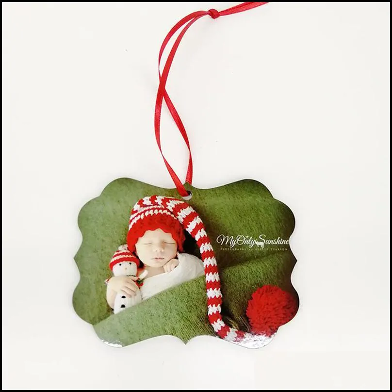 sublimation blank christmas ornament benelux double-sided pendant xmas tree hanging tag holidays decoration craft