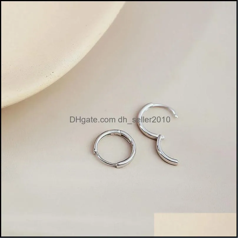 8mm gold color Round Hoop Earrings for Women minimalist delicate cute mini small stacking earring jewelry