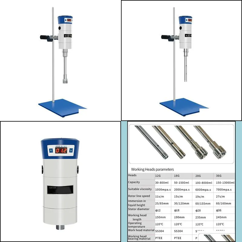 digital display high speed laboratory dispersion homogenizer machine max 21000rpm working heads choose