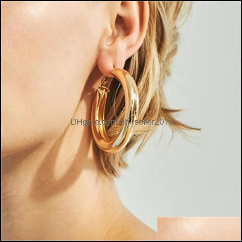 Design Vintage copper hoop earrings for women punk jewelry gold metal circle earrings hiphop earring 81 R2