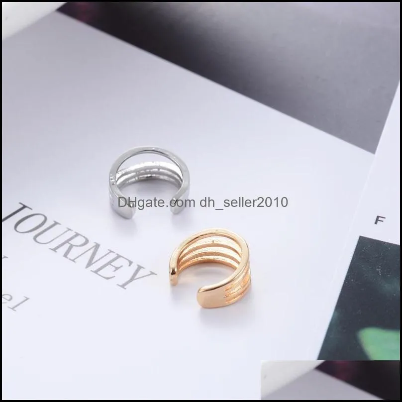 4 Layers Ear Cuff Clip Gold Plated Silver Plating Clasp Copper Women Men Solid Color Earrings Simplicity Fashion 1 2qs L2