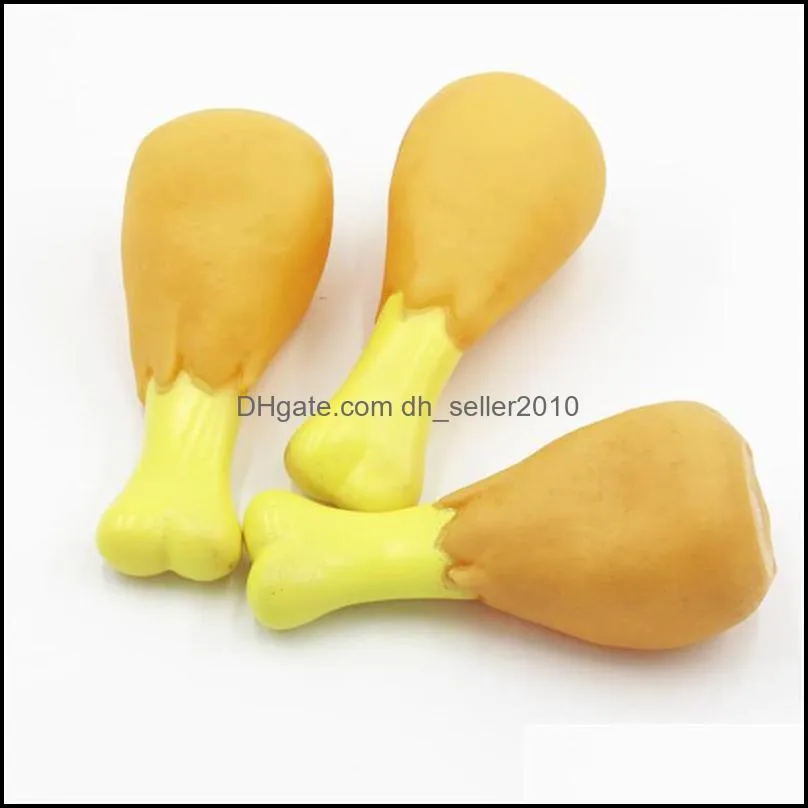 Pet Supply Simulating Rubber Funny Chicken Leg Squeak Toy Puppy Sound Interactive Chew Dog Cat Chewing Toys