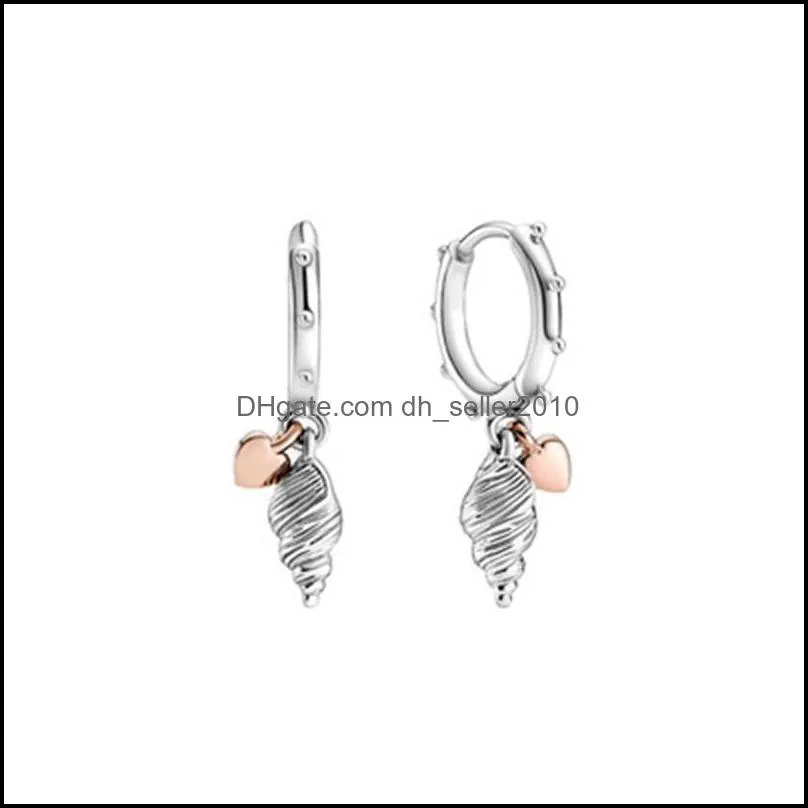 100% Real 925 Sterling Silver Conch Earring For Women Making Jewelry Gift Wedding Party Engagement 1088 T2