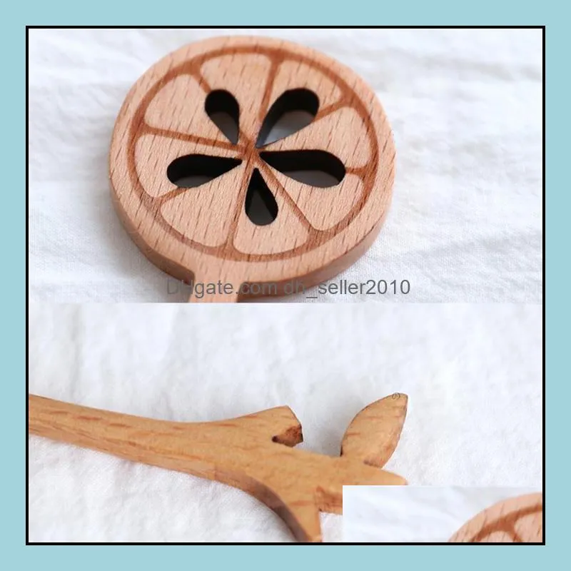 Delicate Beech Branch Creative Honey Coffee Stir Spoon Ins Lemon Sugar Stir Round Flat Scoop Eco-friendly Kitchen Tool