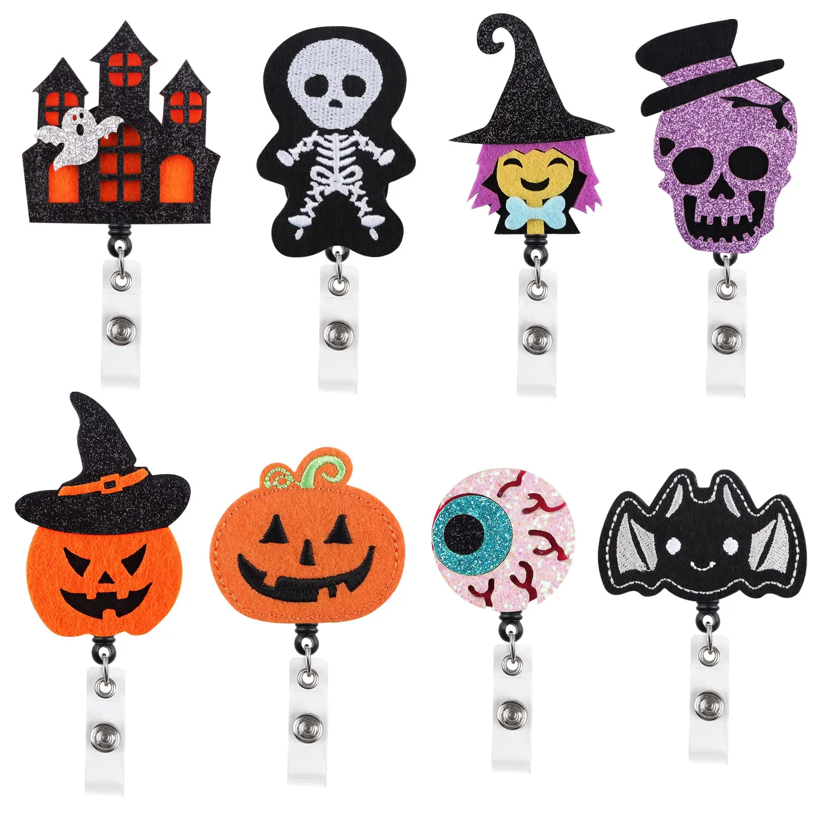 3ml halloween fall badge reel pumpkin badge reel autumn nurse badge reel thanksgiving retractable badge holders for office staff nurse doctor student teacher hoilday day horrible