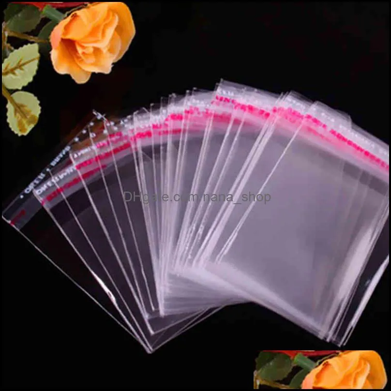 Clear Plastic Adhesive Self Sealing Jewelry Accessories Candy Packing Resealable Gift Cookie Packaging Bag