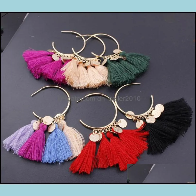 Drop Dangle Earring National Style Tassel Semicircle Ornament Womens Jewelry Earrings Stud Pendants