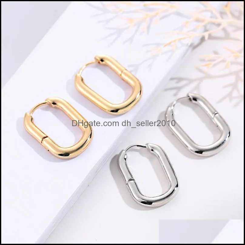 Best Selling Chic O Shaped Hoop Earrings Women`s Chunky Hoops Geometrical metal Earrings Minimalist Jewelry 174 U2