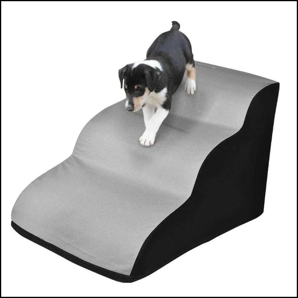 foam pet dog cat stairs ladders non-slip small hose ramp ladder 3 tiers puppy kitten bed sofa steps training toy h0929