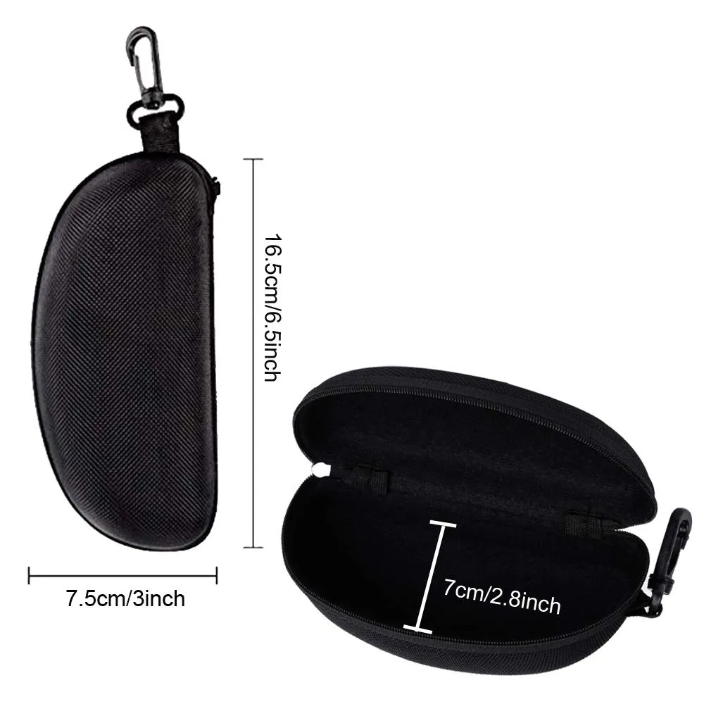 3ml sunglasses case zipper eyeglass shell belt clip with cleaning cloth