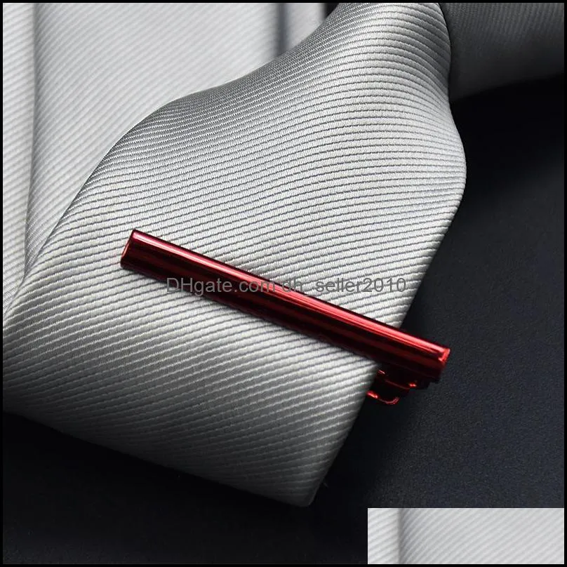 Business Tie Clips 4.2*0.5CM 8 colors men`s Necktie Clip For father tie Christmas gift 3694 Q2