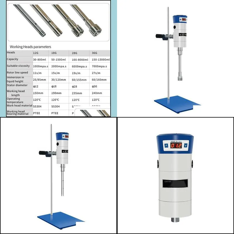 digital display high speed laboratory dispersion homogenizer machine max 21000rpm working heads choose