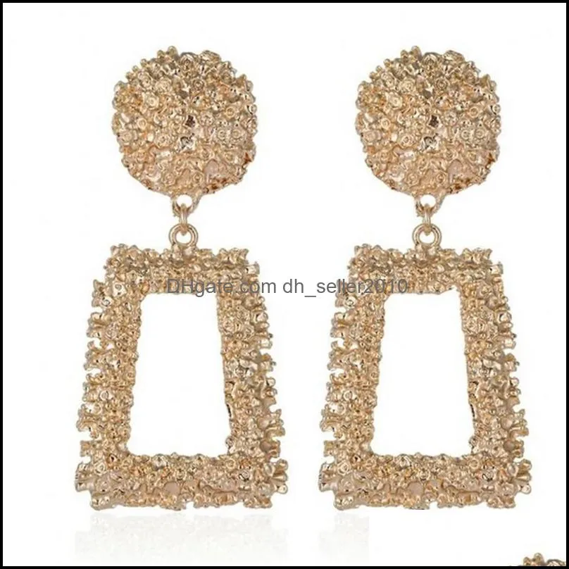 Large Geometric Alloy Drop Dangle Earrings Plated Gold Jewelry Earring Valentine`s Day Statement Hoop Earrings 3 9yy G2B