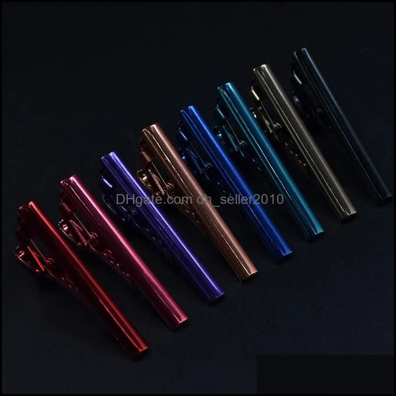 Business Tie Clips 4.2*0.5CM 8 colors men`s Necktie Clip For father tie Christmas gift 3694 Q2