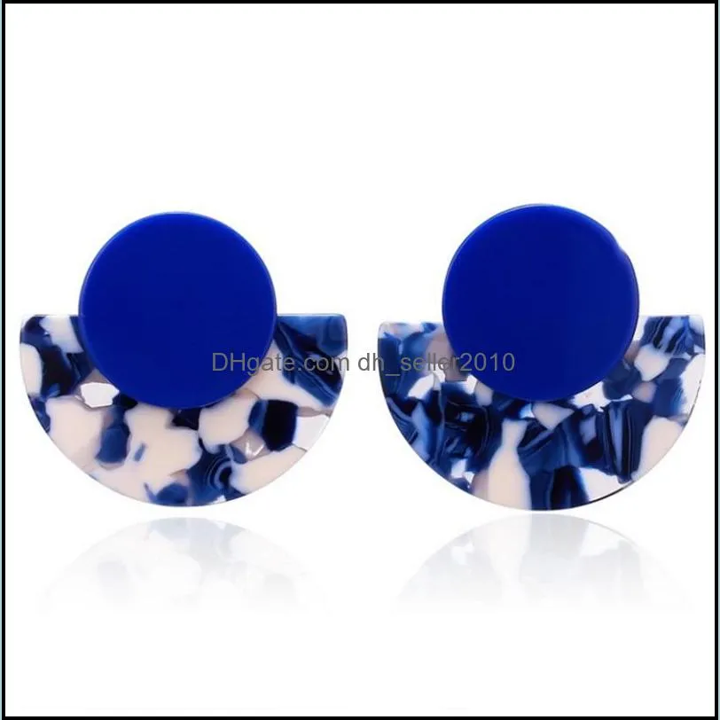 Geometry Sector Circular Ear Pendants Acetic Acid Plate Personality Earrings Woman Fashion Earring Jewelry Accessories 2 6sfc O2