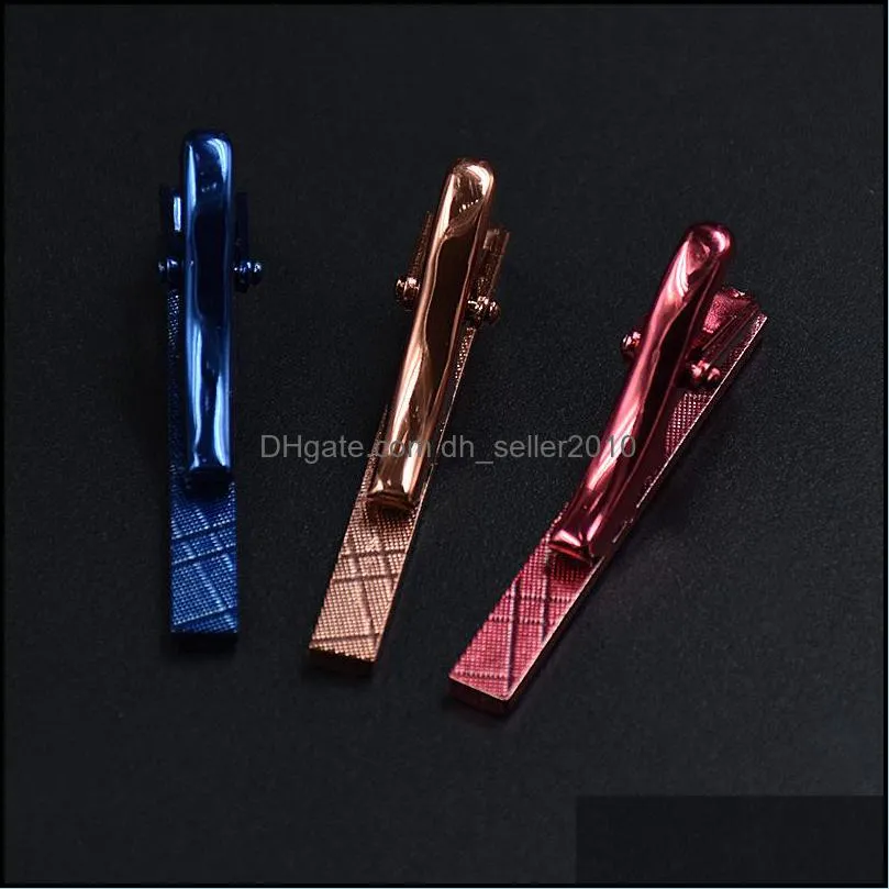 Business Tie Clips 4.2*0.5CM 8 colors men`s Necktie Clip For father tie Christmas gift 3694 Q2