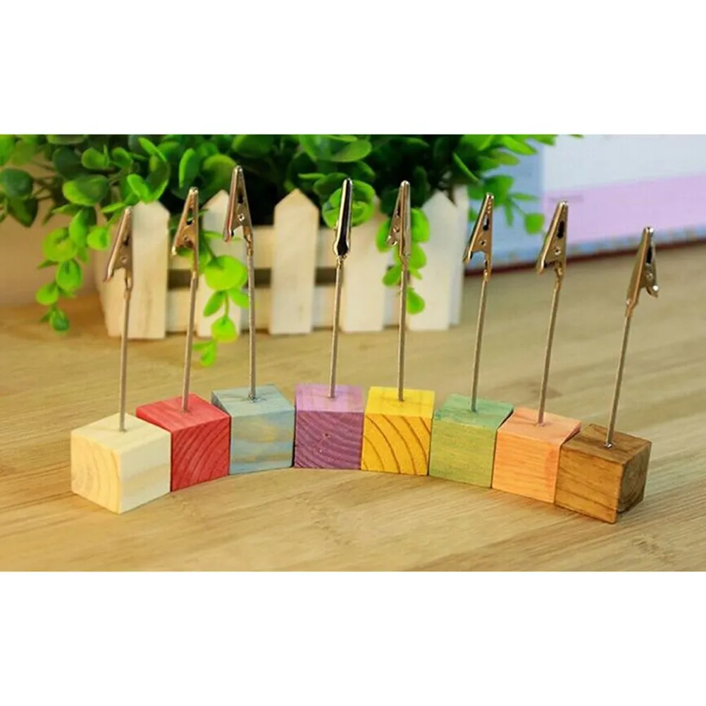 3ml pine base photo holder stand card note desk memo clip wedding favors random color