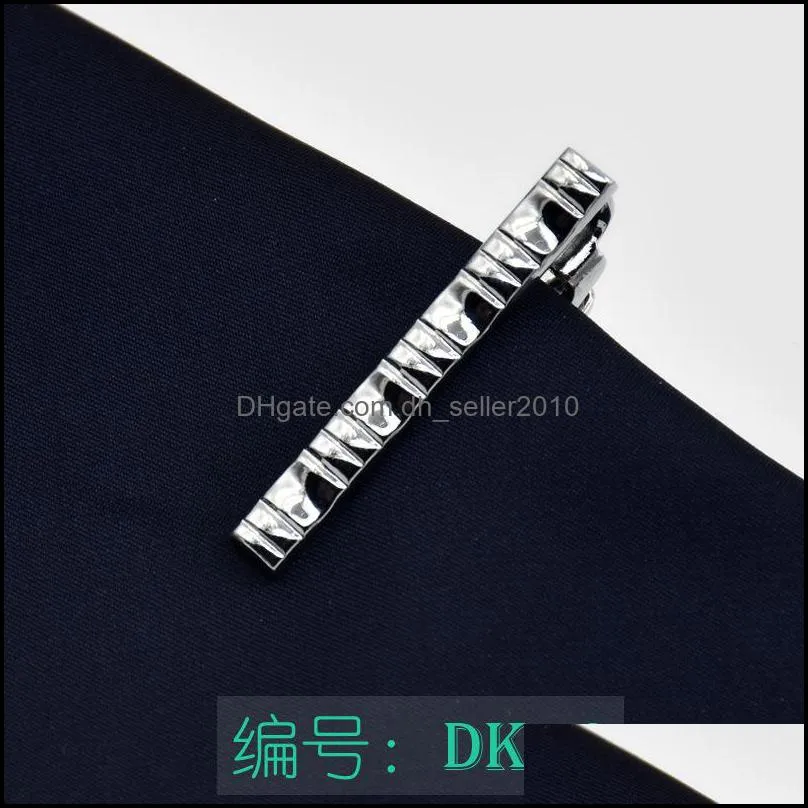 Silver Tie Clips 24 colors 4*0.5CM men`s Business metal Necktie Clip For father Christmas gift 3705 Q2