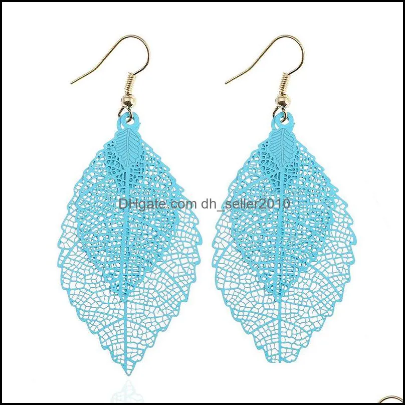 Leaf Drop Dangle Earrings Jewelry Metal Double Deck Ear Clasp Fashion Women 2020 Charms Eardrop Antique Style 3zq F2B