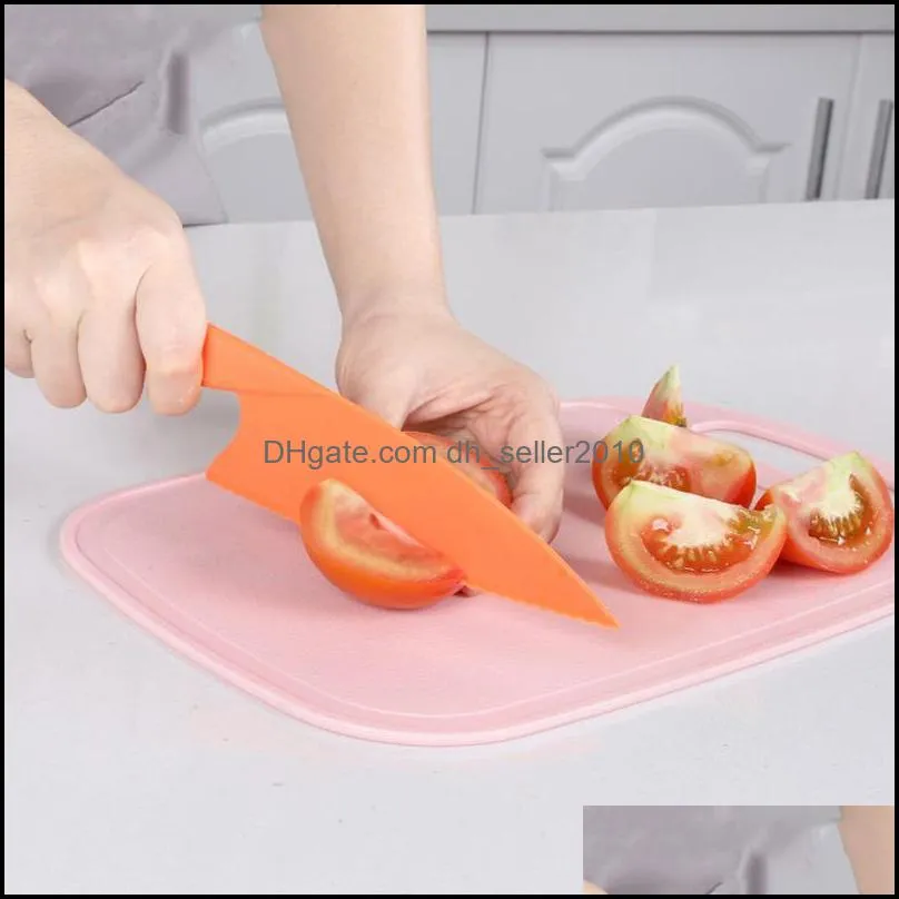 Kids Children Kindergarten Early Education Safety Knife Lettuce Salad Knife Serrated Plastic Cutter Slicer Cake Bread Cake Tools