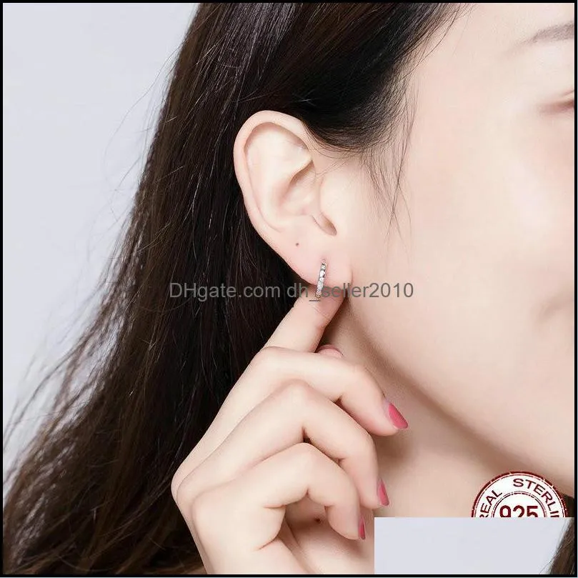 Hoop Earrings for Women 925 Sterling Silver Minimalist Simple Circle Earing Real Silver Korean Fashion Jewelry 1790 V2