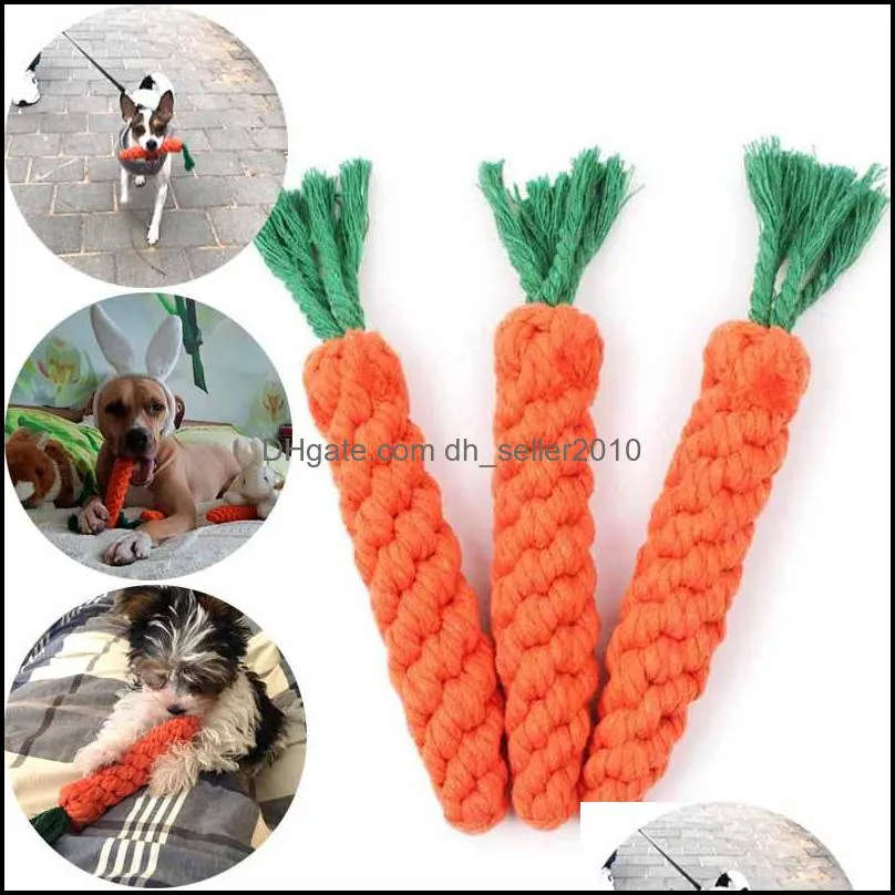 Carrot Shaped Knot Ropes Pet Dog Toys Chew Cat Toy Safe Toys for Small Dogs Molar Biting Playing Products Dog Accessories