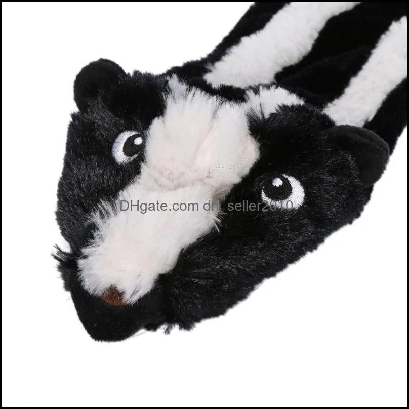 Cute Dog Toys Stuffed Squeaking Big Pet Toy Plush Raccoon Wolf Rabbit for Dog Cat Chew Squeaky Puppy Toy for Training Sleeping