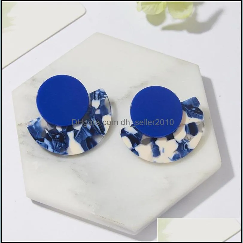 Geometry Sector Circular Ear Pendants Acetic Acid Plate Personality Earrings Woman Fashion Earring Jewelry Accessories 2 6sfc O2