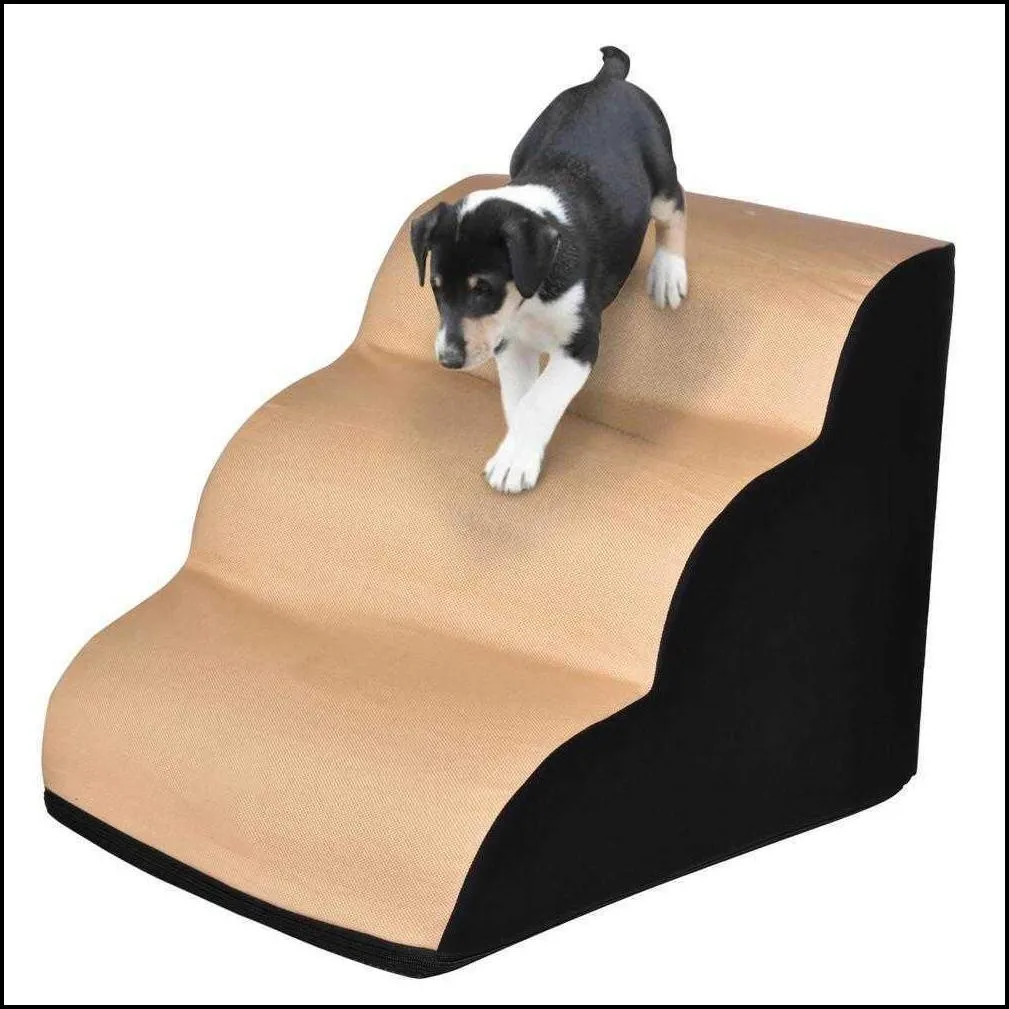 foam pet dog cat stairs ladders non-slip small hose ramp ladder 3 tiers puppy kitten bed sofa steps training toy h0929