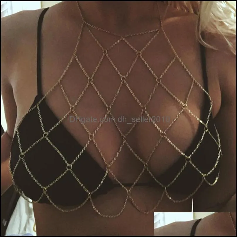 bikini body chain harness bohemian jewelry sexy breast bra maxi necklace women accessories bijoux femme 1117 t2