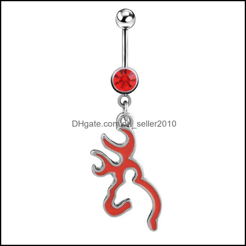 flame drip oil navel rings body jewelry belly button nail colorful fashion dance ornament red black 3ll q2