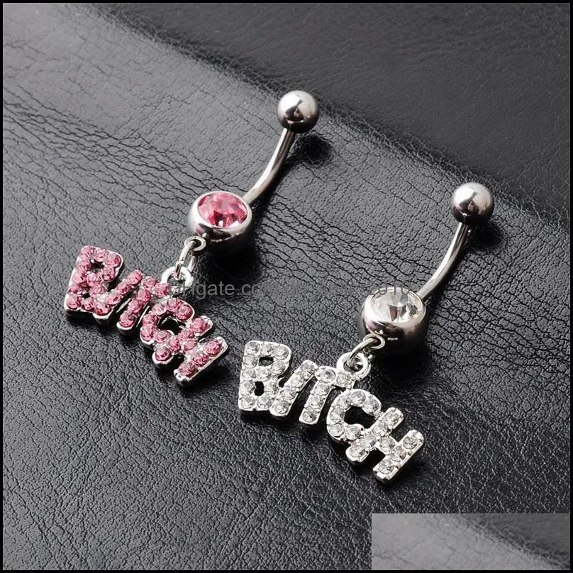 silver/pink sexy crystal body piercing surgical button belly ring jewelry navel bar 202 q2