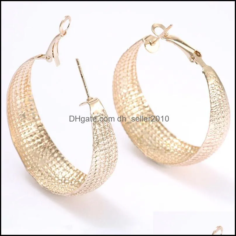 dreamtop punk wide hoop earrings jewelry gold color maxi for women gift metal geometric earings pendientes e119 & huggie 519 z2