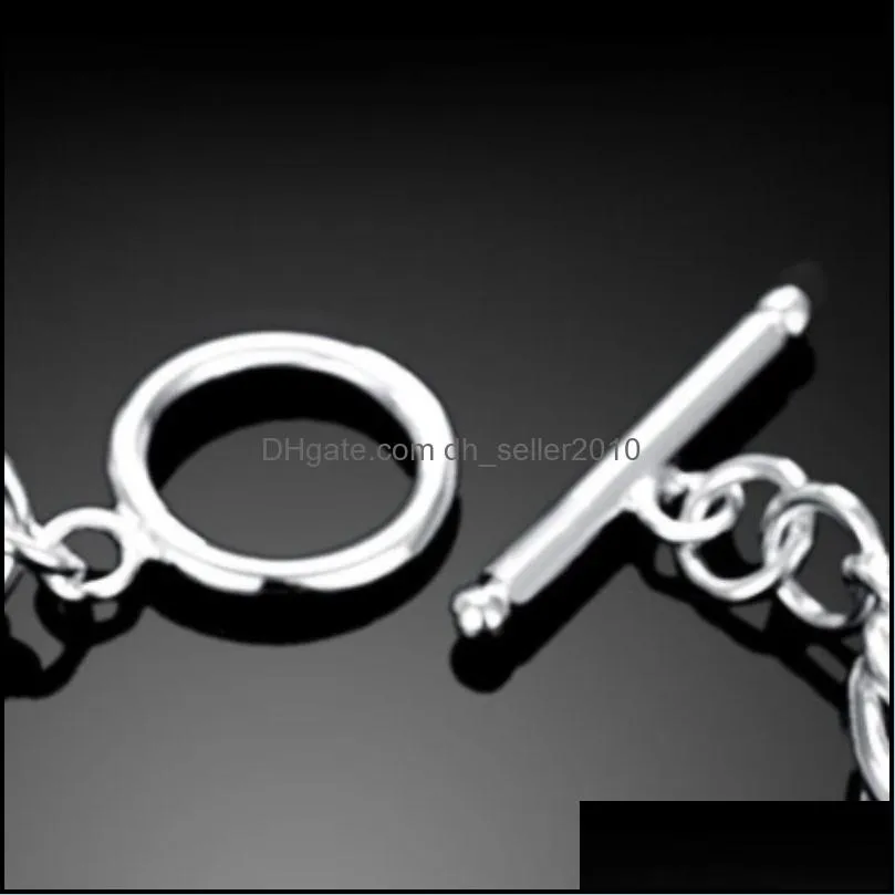 925 sterling silver lady chain bracelet many circle charm bracelets jewelry for women men wholesale wedding gift