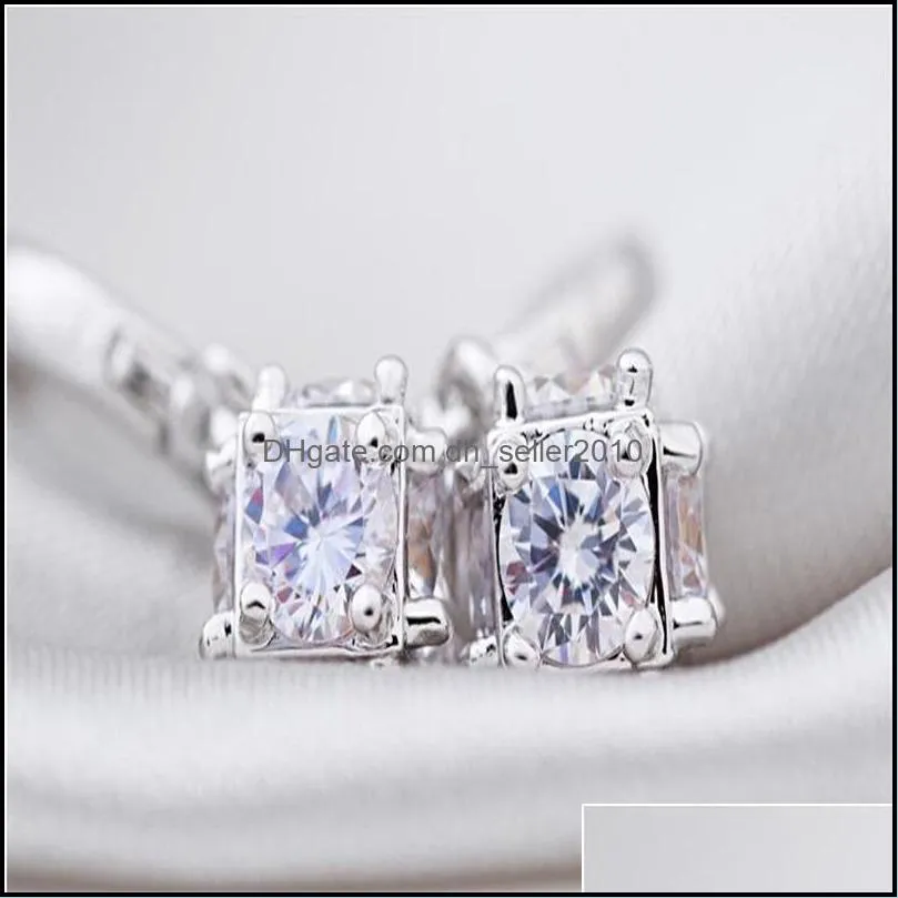 sterling-silver-jewelry crystal ball aaa cz z stud earrings for women earings sterling silver jewelry 685 z2