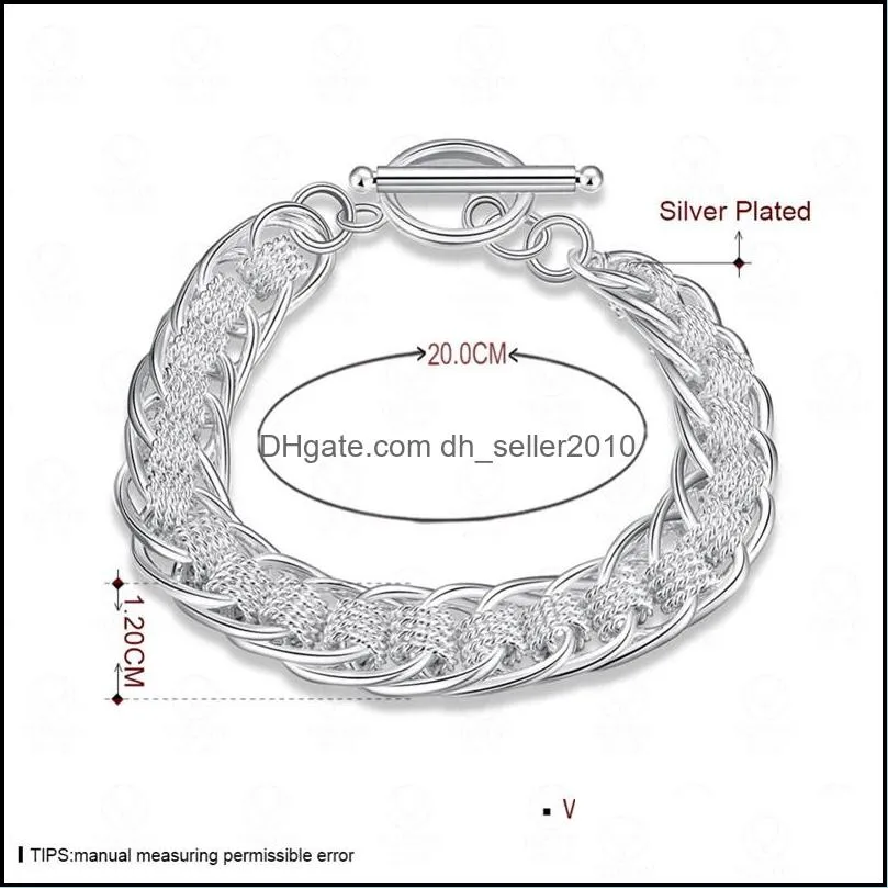 925 sterling silver lady chain bracelet many circle charm bracelets jewelry for women men wholesale wedding gift