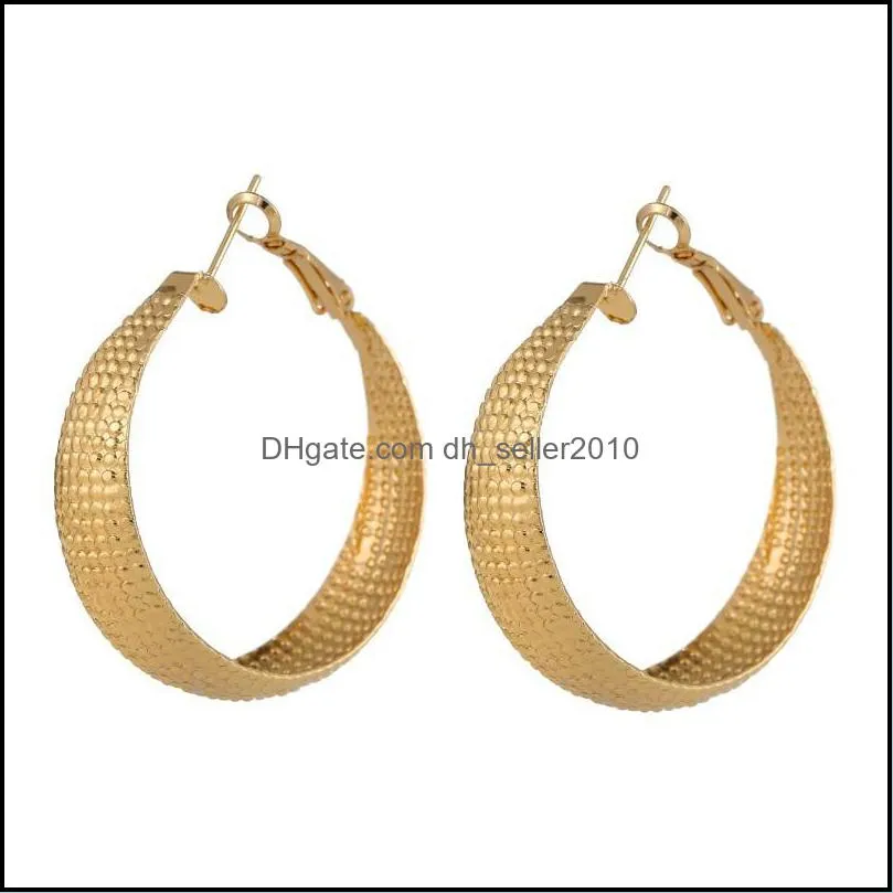 dreamtop punk wide hoop earrings jewelry gold color maxi for women gift metal geometric earings pendientes e119 & huggie 519 z2