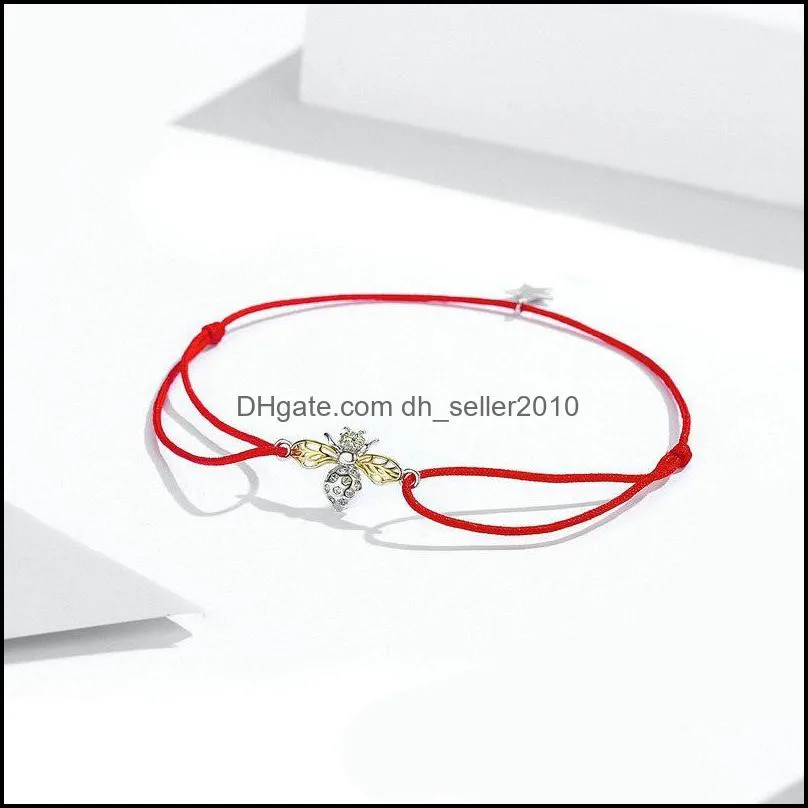 lucky fish rope chain bracelet for couple sterling silver 925 star enamel jewelry friendship bracelets