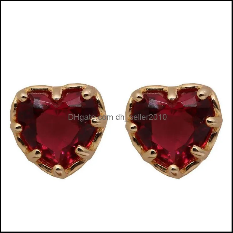 925 sterling silver red heart stud earrings for women luxury temperament wedding party jewelry accessories girlfriend gift 1303 t2