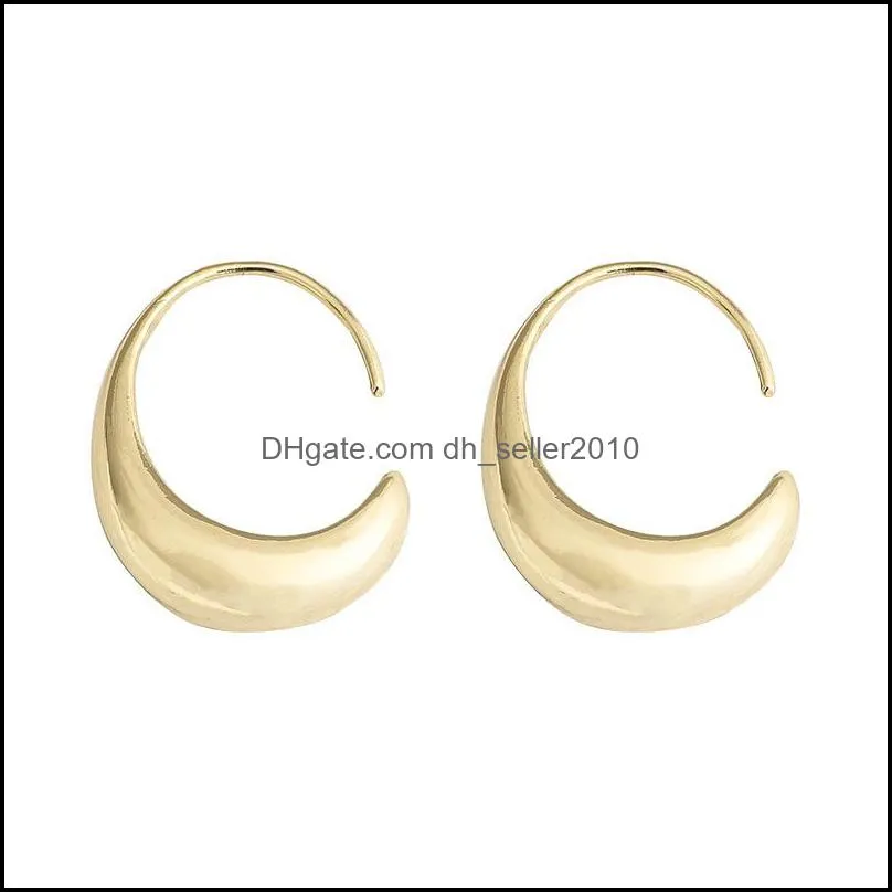 925 sterling silver stud earrings for women french trendy gold plated c shape earring bride jewelry prevent allergy 2785 q2