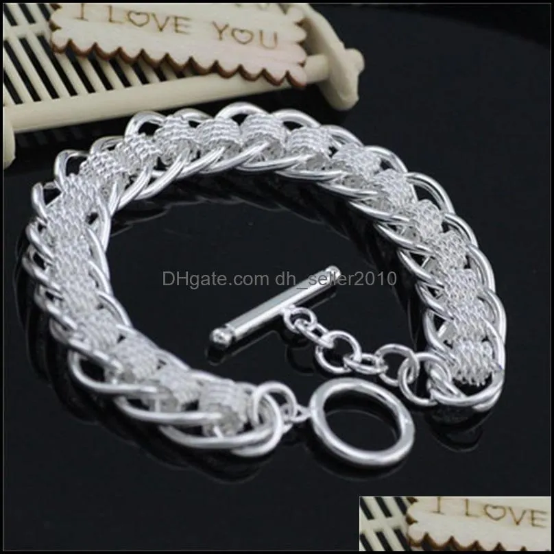 925 sterling silver lady chain bracelet many circle charm bracelets jewelry for women men wholesale wedding gift
