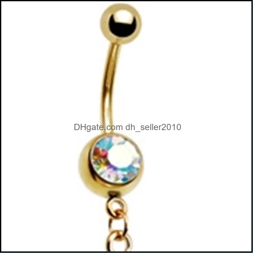 body jewelry alloy navel belly ring fashion puncture navels button rings dance women gold sliver 3 2hzb q2
