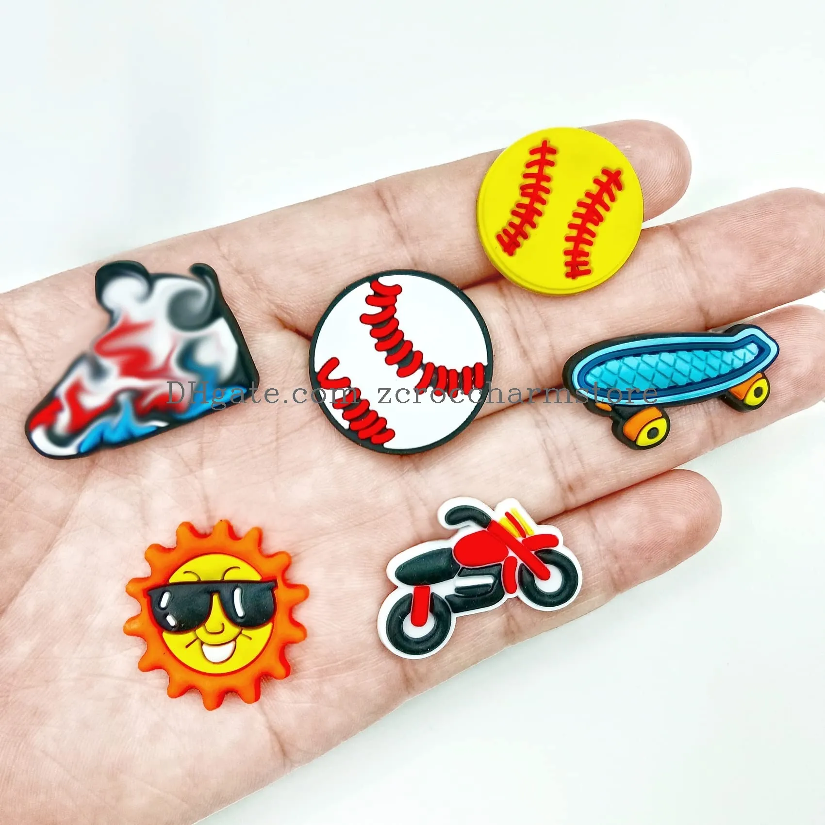 croc charms for boys sports gibits basketball and football baseball softball soccer with sneakers pvc charms for  cute dinosaur shoe charms for bracelet boys croc gibits for kids teens gifts