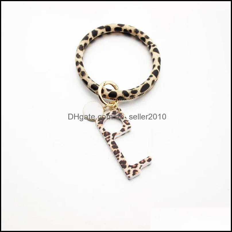 leather mens womens bracelet jewellery acrylic fashion lady keychains white drop oil disc door opener buckle starter