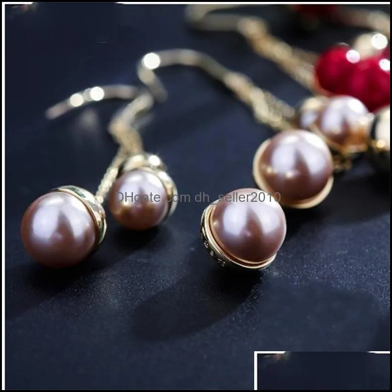 925 silver earrings female models simple pearl earrings creative temperament korea retro jewelry white pear ladys students earring 3544